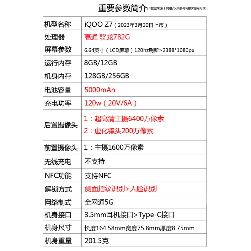 vivo iQOO Z7 骁龙782G 立体双扬声NFC 120瓦超级闪充 5G智能手机