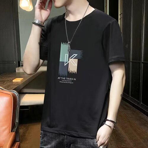 夏季棉短袖T恤男女同款休闲百搭款宽松圆领半袖上衣大码打底衫 - 图3
