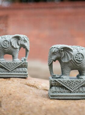 青石大象摆件招财镇宅吉祥物商铺柜台酒柜礼品吸水象