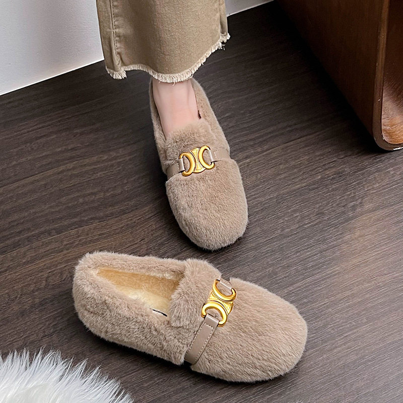 一脚蹬毛毛鞋女冬季外穿2025新款小香风女鞋雪地靴保暖棉鞋豆豆鞋,淘宝优惠券,粉丝福利购,淘宝优惠卷