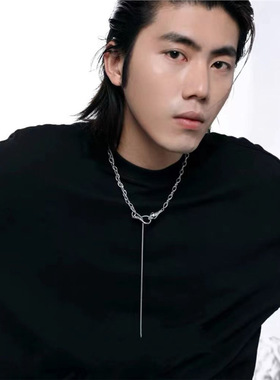 纲人 灵蛇项链小众设计双层锁骨链斯莱特林蛇院女孩闭眼入绿色