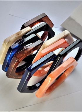 手环ins树脂小众韩国几何手镯