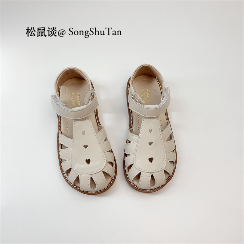 真牛皮女童凉鞋包头儿童森系白色公主鞋洛丽塔镂空时装罗马鞋软底,淘宝优惠券,粉丝福利购,淘宝优惠卷