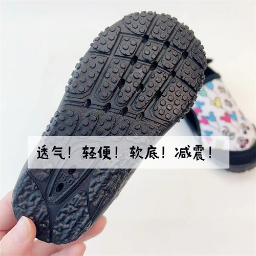 出口原单儿童网面布运动鞋透气夏季男女童包头凉鞋幼儿园软底轻便 - 图2