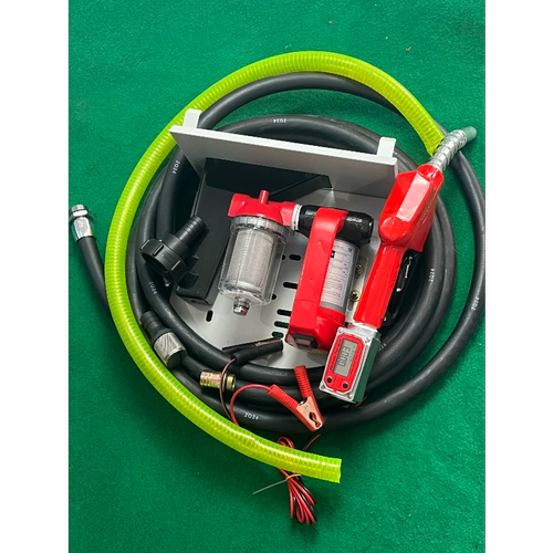 抽油泵柴油电动12v24v220v伏手提吨桶挂式计量加油机抽油神器自停 - 图0