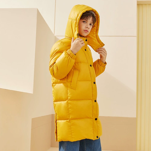 Детский длинный пуховик с пухом подходит для мужчин и женщин, куртка, коллекция 2021, подходит для подростков, в западном стиле