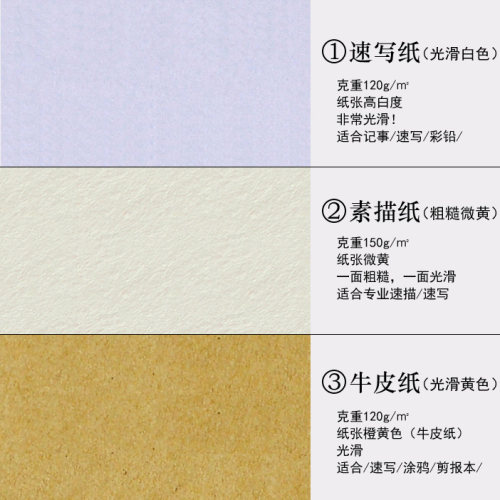 硬壳空白素描本 A4 8开 A3速写本 16K手绘本 - 图2