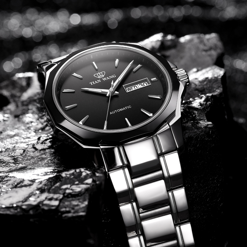 天王表钢带商务自动防水陶瓷表圈 天王壹寸金国产腕表