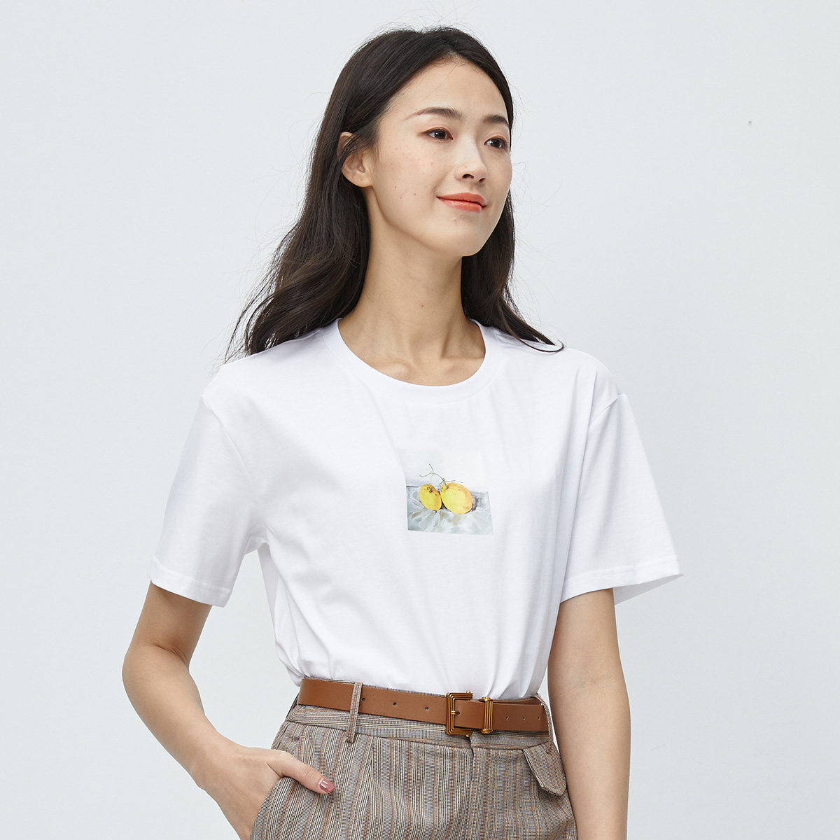 伊芙丽2020春夏新款圆领短袖t恤 伊芙丽折扣企业店T恤