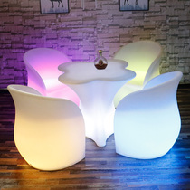 Outdoor Camping Luminous Table And Chairs Combined Balcony Casual Patio Suit Creative Milk Tea Shop Restaurant Wine Clear Bar Table