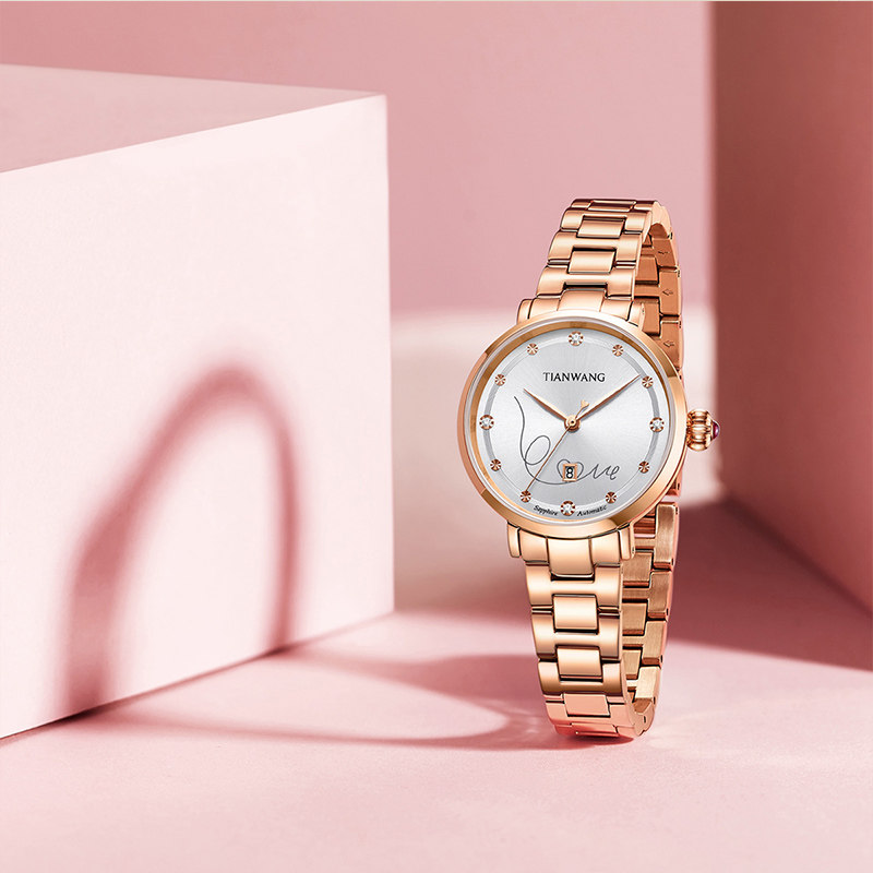 官方正品女士32mm女款钢带天王表 天王半小时国产腕表