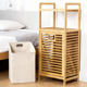 Multifunctional storage rack ໄມ້ໄຜ່ຈັດ rack ເຄື່ອງນຸ່ງຫົ່ມເປື້ອນ