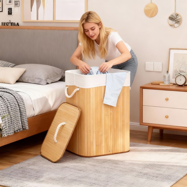 ໄມ້ໄຜ່ folding iron rings dirty clothes bucket storage bucket