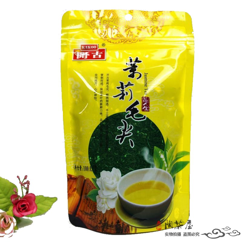 茉莉毛尖开古2023年一级云雾毛尖茉莉花新茶叶100克小包散装茶叶 - 图3