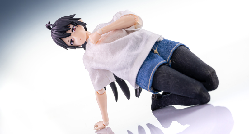 1/12兵人衣服配件figma机娘牛仔短裤T恤连裤袜tbl包胶女素体丝袜 - 图0