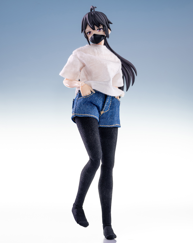 1/12兵人衣服配件figma机娘牛仔短裤T恤连裤袜tbl包胶女素体丝袜 - 图2