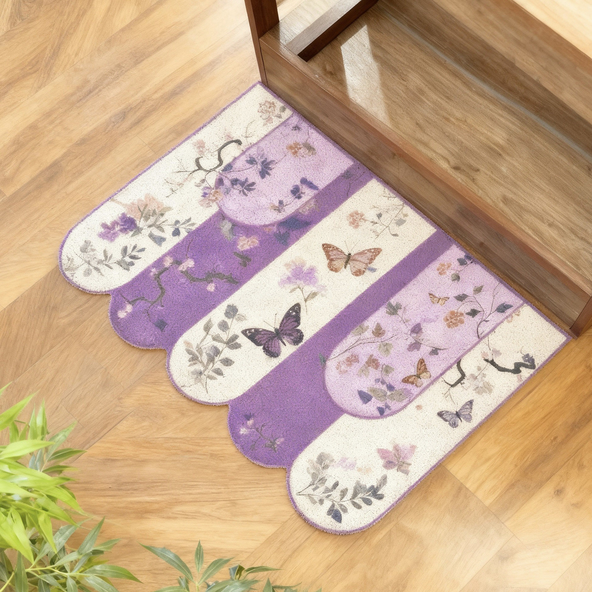 2026新中式紫色丝圈入户门垫大气玄关脚垫刮泥蹭土地垫耐脏可水洗,淘宝优惠券,粉丝福利购,淘宝优惠卷