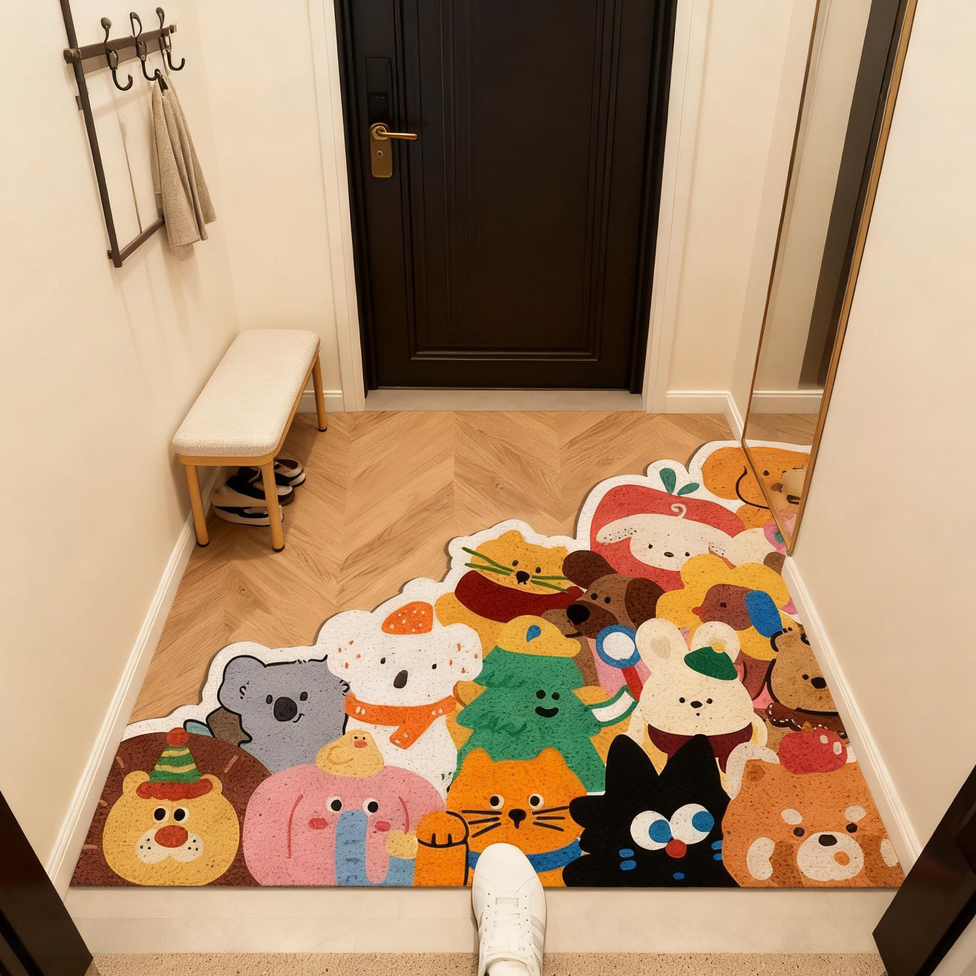 丝圈可爱堆堆动物入户门垫卡通玄关脚垫刮泥蹭土地垫耐脏可裁剪厚,淘宝优惠券,粉丝福利购,淘宝优惠卷