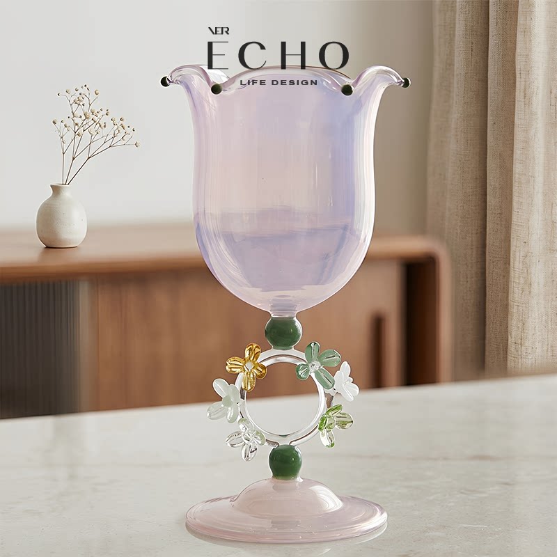 ECHO high-looking color ring glass red wine glass