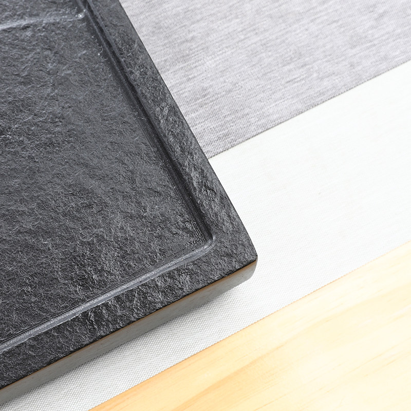 天然乌金石茶盘排水家用简约现代客厅石盘石头单盘整块石茶台拖盘 - 图2