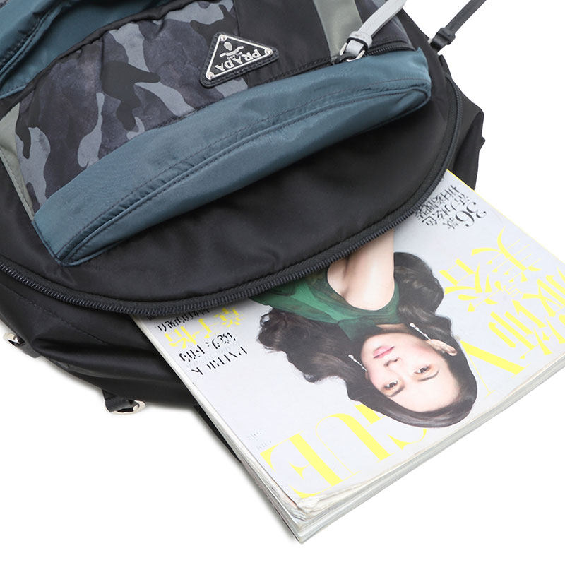 prada /普拉达时尚迷彩电脑包男包 邦琦国际双肩背包