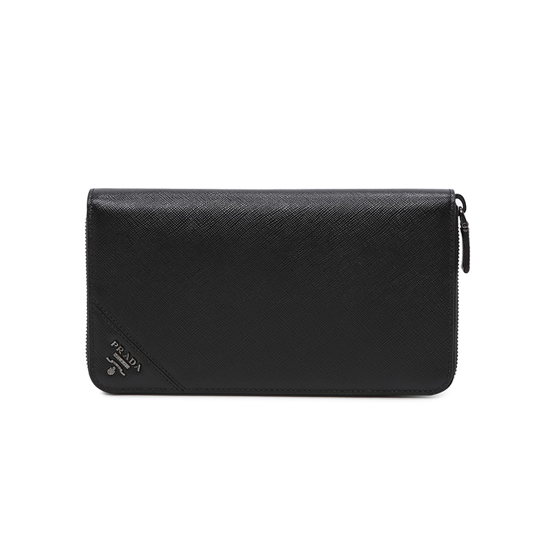 prada /普拉达金属徽标男士19钱包 邦琦国际钱包