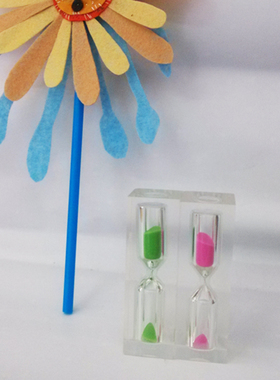 5分钟银地水晶胶沙漏计时器