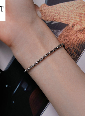 新款s925纯银爱无限基础手链 简约个性刻字可单戴圆头串珠手链