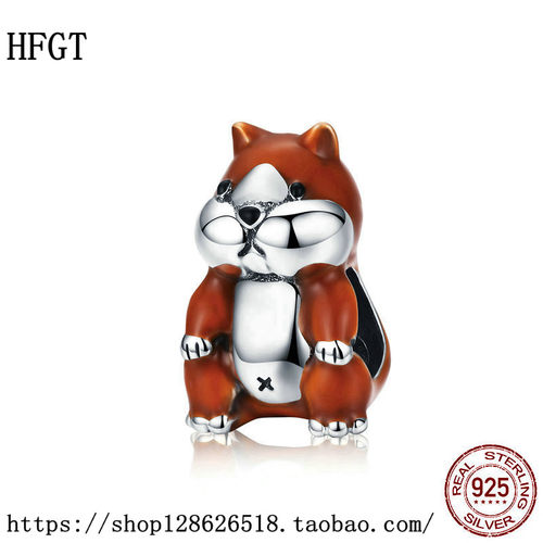 HFGT串珠手链配件S925纯银一家人四口之家滴油招财猫水果榴莲珠子 - 图0