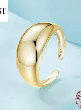 跨境爆款简约素银光圈戒指s925纯银可调节手饰指环饰品女高端首饰