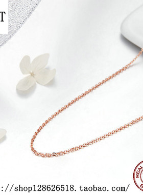 纯银玫瑰金时尚个性风十字链