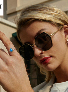 经典高贵皇冠蓝色澳宝戒指 法式优雅风925纯银高端欧泊戒指手饰女