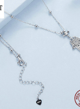 新款法蒂玛之手掌项链 跨境圆珠链欧美风s925纯银幸运锁骨链饰品