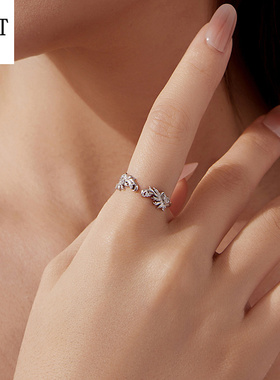 银姿韵原创s925纯银花纹开口戒指