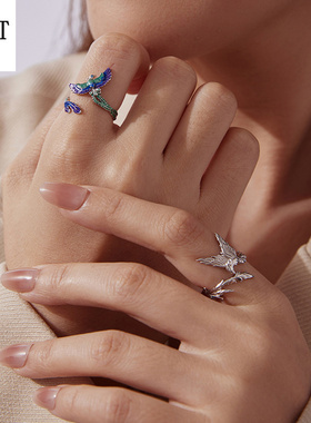 银姿韵原创精致优雅凤凰素银开口