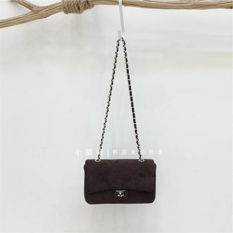 小脏柜 高级感小香风精致菱格链条包秋冬麂皮绒女单肩斜挎小方包,淘宝优惠券,粉丝福利购,淘宝优惠卷