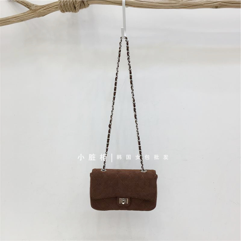 小脏柜 高级感小香风精致菱格链条包秋冬麂皮绒女单肩斜挎小方包,淘宝优惠券,粉丝福利购,淘宝优惠卷