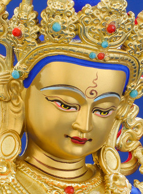 文殊普贤佛像藏传密宗纯铜鎏金居家供奉5寸7寸10文殊菩萨佛像摆件