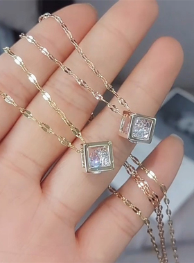 水晶高级感ins潮风脖子吊坠项链