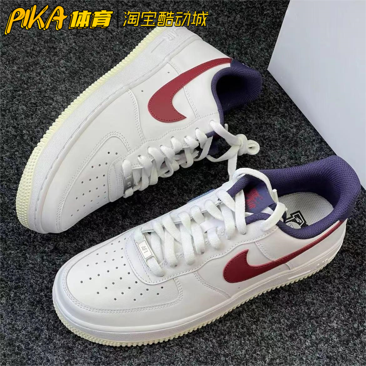 Nike Air Force 1 空军一号 鸳鸯白红色 防滑耐磨板鞋 FV8105-161 - 图1