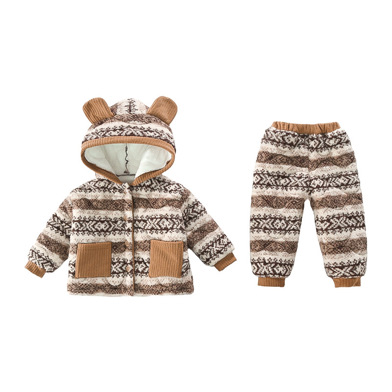 女童睡衣冬新款珊瑚绒连帽开衫套装宝宝法兰绒加绒加厚保暖家居服,淘宝优惠券,粉丝福利购,淘宝优惠卷