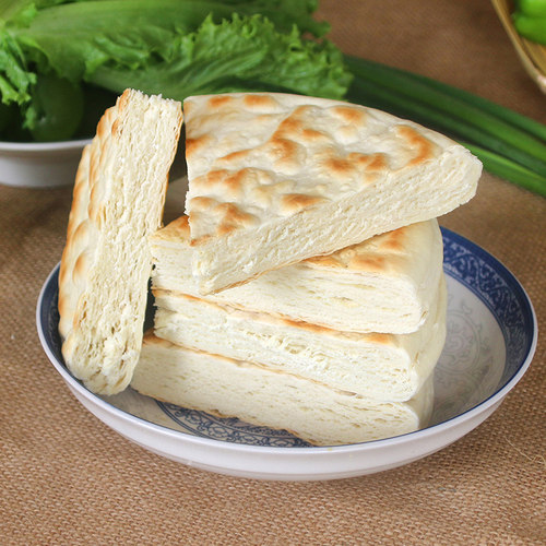 甘肃特产平凉百吉饼锅盔小吃3个大白饼子手工馍馍烧饼早餐肉夹馍 - 图0