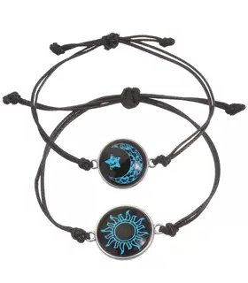 爆款荧光手链日月情侣款编织绳对象简约时尚手环送礼物