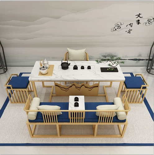 Современный мраморный чайный сервиз, комплект, простой и элегантный дизайн, легкий роскошный стиль, китайский стиль