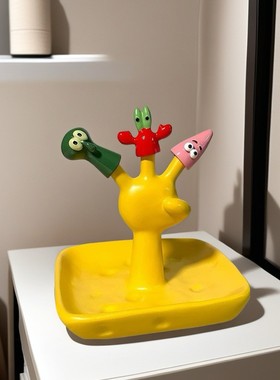 海绵宝宝系列创意手指套钥匙玄关置物架入户戒指首饰收纳摆件礼品