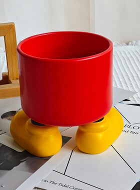 卡通手工创意可爱米奇大容量收纳桌面装饰摆件茶几遥控器收纳桶