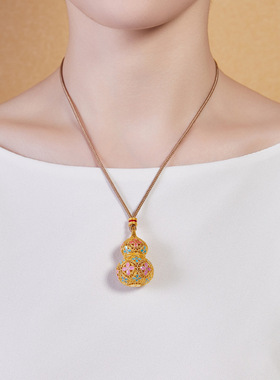 足银999古法花丝镂空项链