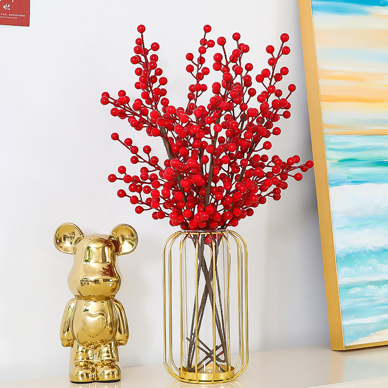 发财果仿真花摆件客厅装饰红色冬青假花新年红果摆设红浆果年宵花,淘宝优惠券,粉丝福利购,淘宝优惠卷