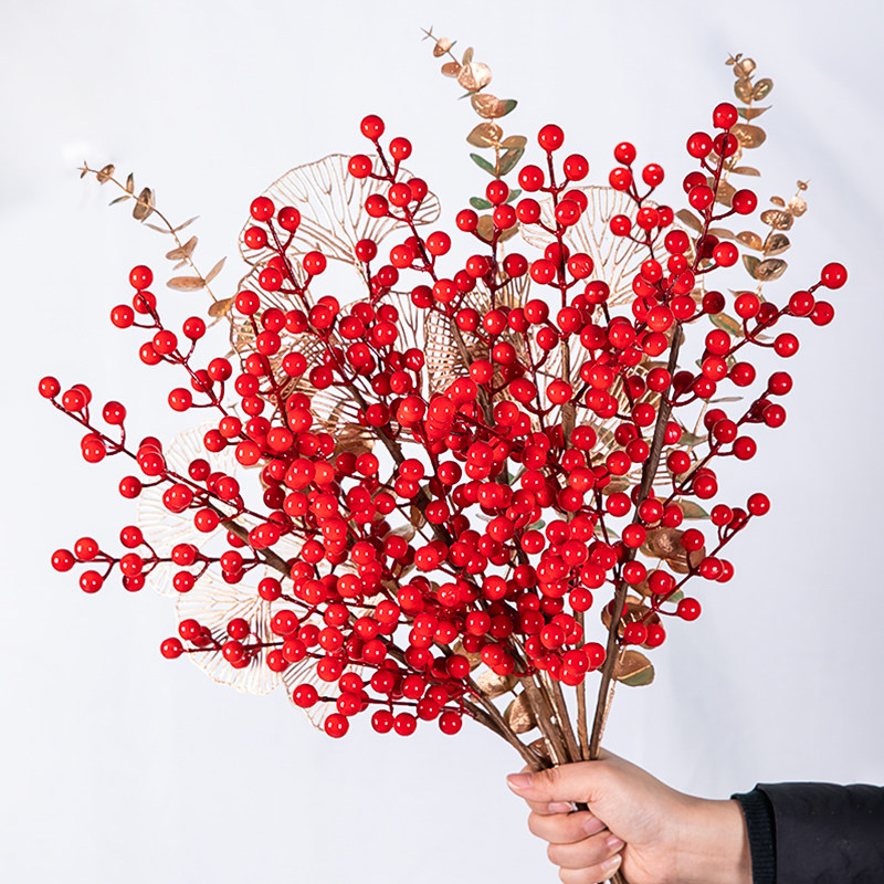 发财果仿真花摆件客厅装饰红色冬青假花新年红果摆设红浆果年宵花,淘宝优惠券,粉丝福利购,淘宝优惠卷