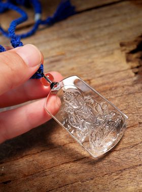 天然白水晶金刚萨埵吊坠